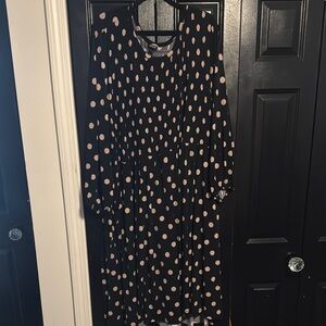 Polka Dot Long Sleeve Dress with pockets